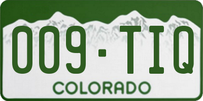 CO license plate 009TIQ