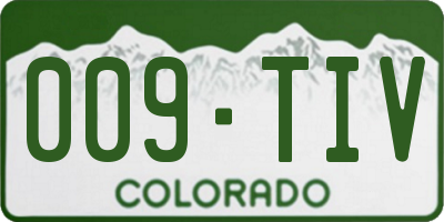 CO license plate 009TIV