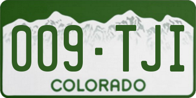 CO license plate 009TJI