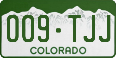 CO license plate 009TJJ