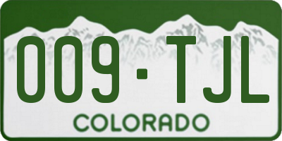 CO license plate 009TJL