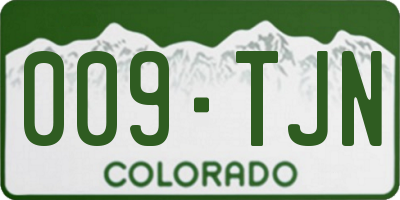 CO license plate 009TJN