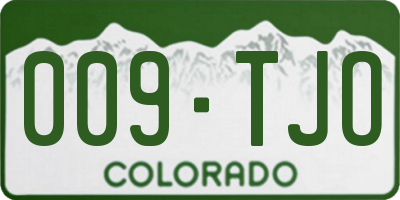 CO license plate 009TJO