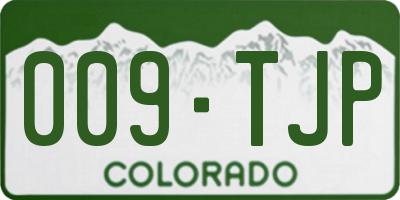 CO license plate 009TJP