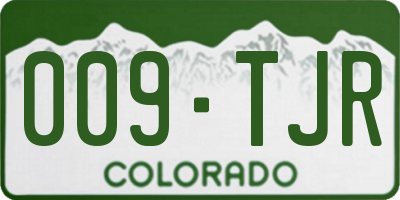 CO license plate 009TJR