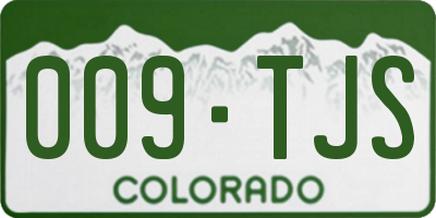 CO license plate 009TJS