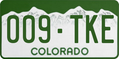 CO license plate 009TKE