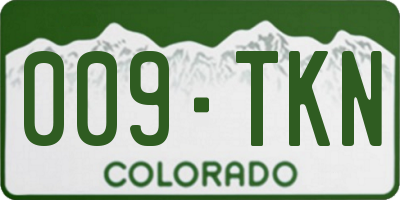 CO license plate 009TKN