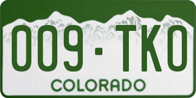 CO license plate 009TKO