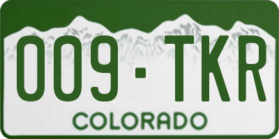 CO license plate 009TKR