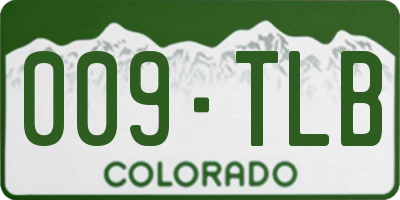 CO license plate 009TLB