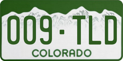 CO license plate 009TLD
