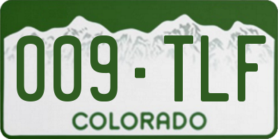 CO license plate 009TLF