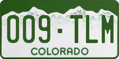 CO license plate 009TLM