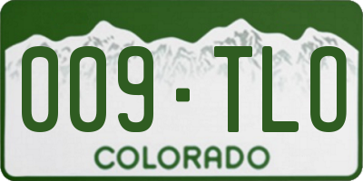 CO license plate 009TLO