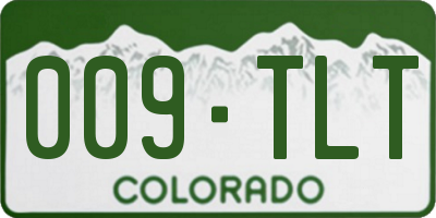 CO license plate 009TLT