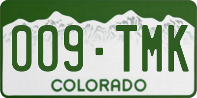 CO license plate 009TMK