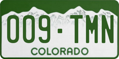 CO license plate 009TMN