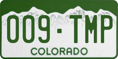 CO license plate 009TMP