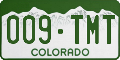 CO license plate 009TMT