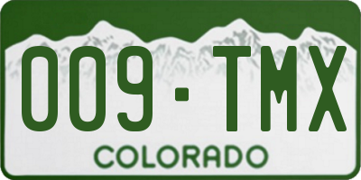 CO license plate 009TMX