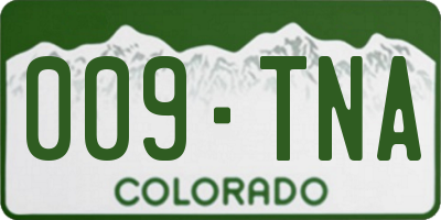 CO license plate 009TNA