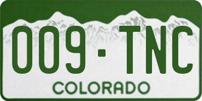 CO license plate 009TNC