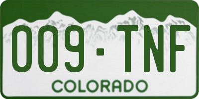 CO license plate 009TNF