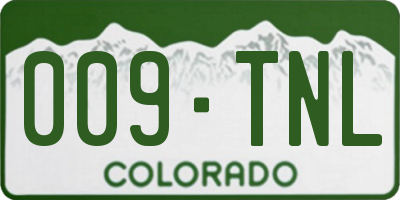 CO license plate 009TNL