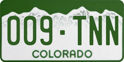 CO license plate 009TNN
