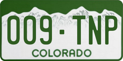 CO license plate 009TNP