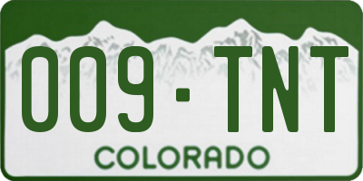 CO license plate 009TNT