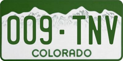 CO license plate 009TNV