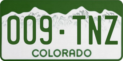 CO license plate 009TNZ
