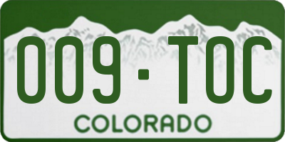 CO license plate 009TOC