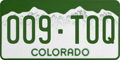 CO license plate 009TOQ
