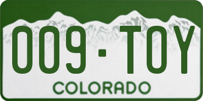 CO license plate 009TOY