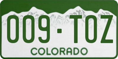 CO license plate 009TOZ