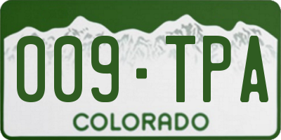 CO license plate 009TPA