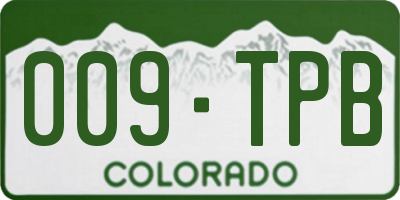 CO license plate 009TPB