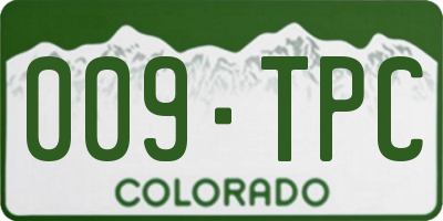 CO license plate 009TPC