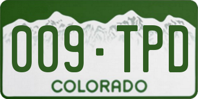 CO license plate 009TPD