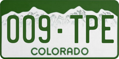 CO license plate 009TPE