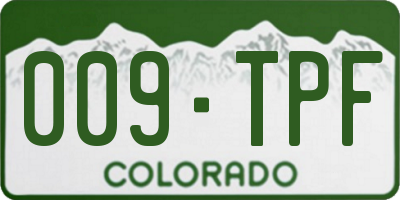 CO license plate 009TPF