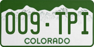 CO license plate 009TPI