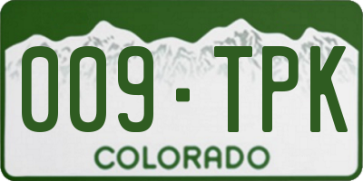 CO license plate 009TPK