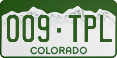 CO license plate 009TPL