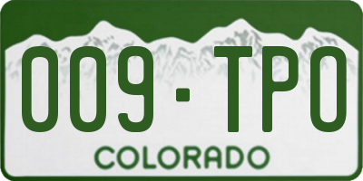 CO license plate 009TPO