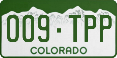CO license plate 009TPP