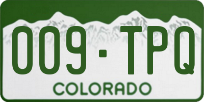 CO license plate 009TPQ